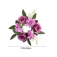 thumbnail image 3 of Mecorevxz Valentines Day 20cm Silk Rose Wreath Party Gathering Wedding Candlestick and Candle Decor Valentines Ambiance Enhancer(Purple), 3 of 7