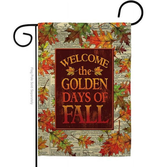 Breeze Decor G163101-BO Golden Fall Garden Flag Harvest & Autumn 13 x 18.5 in. Double-Sided Decorative Vertical Flags for House Decoration Banner Yard Gift