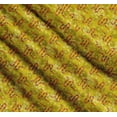 thumbnail image 3 of Soimoi Yellow Cotton Cambric Fabric Leaves,White Floral & Snake Reptile Printed Craft Fabric by The Yard 42 Inch Wide, 3 of 7