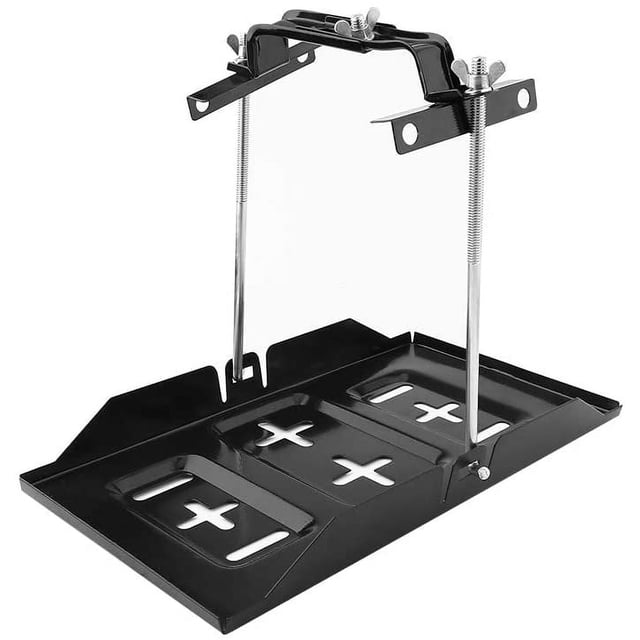 Bandeja de sujeción, kit de abrazadera de sujeción ajustable para bandeja de batería de automóvil de metal universal