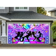 Disco Garage Door Decorations Background Retro Dance Party 70s 80s 90s Theme Vintage Stage Dance Backdrop, Disco Party Decoration Disco Music Ball Party Banner Cover 13X6FT