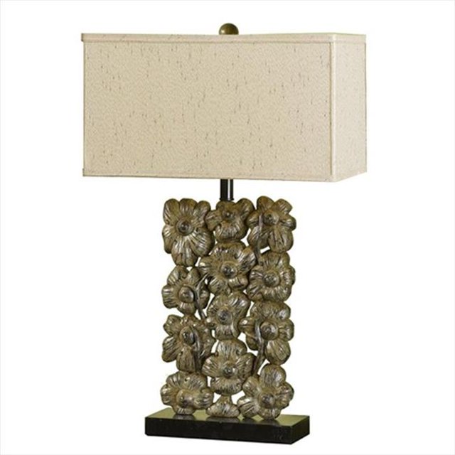 Cal Lighting BO-2042 Lampe de Table à Fleurs en Résine 3 Voies 150 W