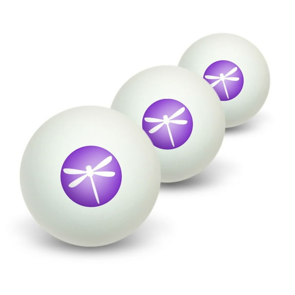 Purple Dragonfly Glow Novelty Table Tennis Ping Pong Ball 3 Pack