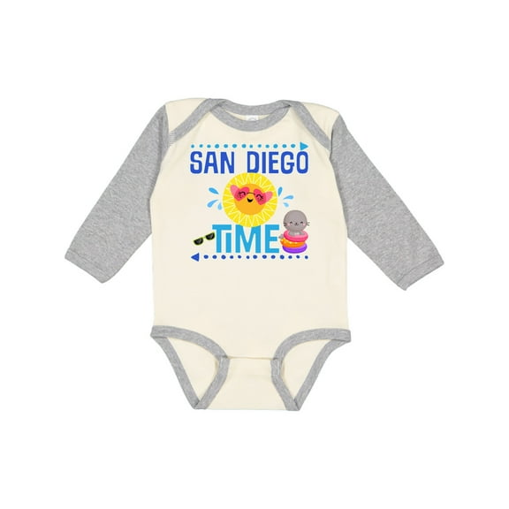 Inktastic San Diego Vacation Cute Beach Boys or Girls Long Sleeve Baby Bodysuit