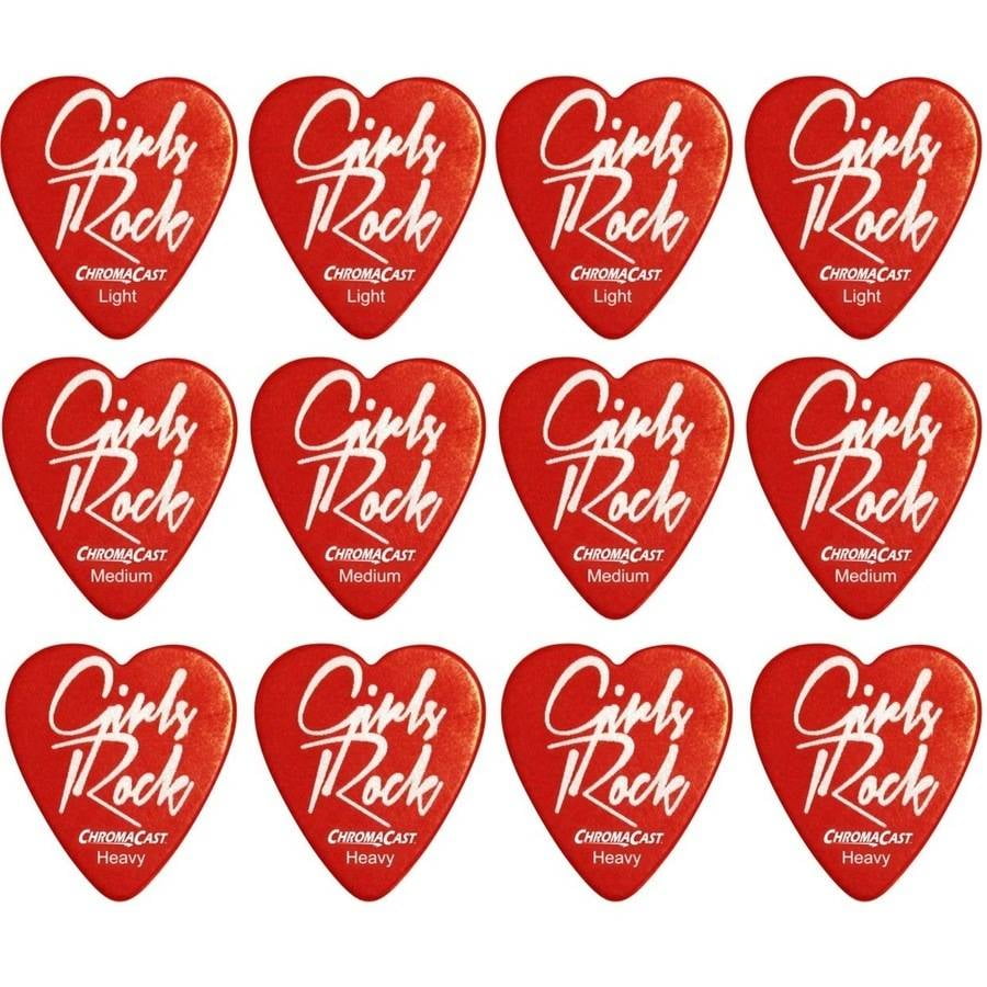 ChromaCast Heart Shaped Guitar Picks, 12 Pack