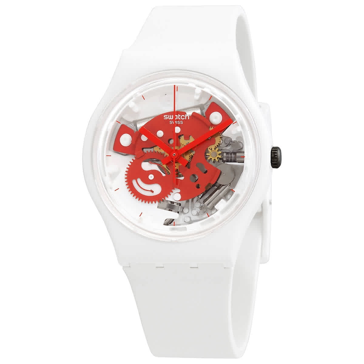 Swatch How Majestic Jubilee Quartz White Dial Unisex Watch 
