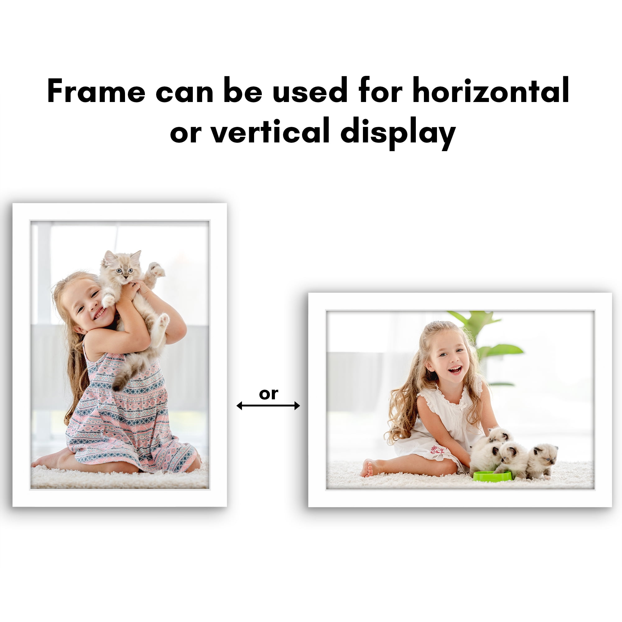 Americanflat 4x6 Picture Frame with Shatter-Resistant Glass Streamline Collection Thin Border Photo - White