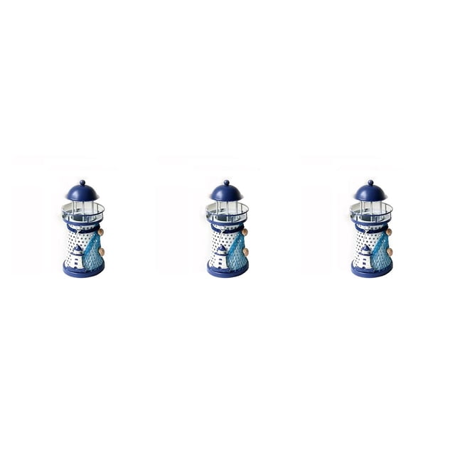 Advancent Portavelas de faro Estilo mediterráneo Velas Contenedor Adorno de habitación Artesanía de metal Decoración del hogar Tipo 1 Type1 NO1
