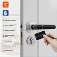 thumbnail image 5 of Cerradura de Puerta Inteligente con Palanca Dividida, Sin Llave, Bluetooth, con Huella Dactilar, Tarjeta, Aplicación Tuya, Seguridad Digital, Color Plateado, 5 of 5
