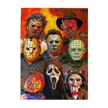 Freddy Krueger Horror Wooden Jigsaw Puzzle for Adults 500 Piece Puzzle Thick Sturdy Precise Family Game Gift