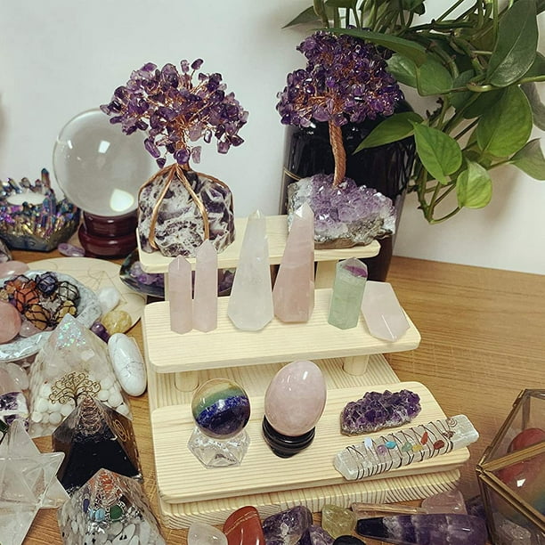 Wooden Display Risers 3 Layers Glasses Display Stand Jewelry