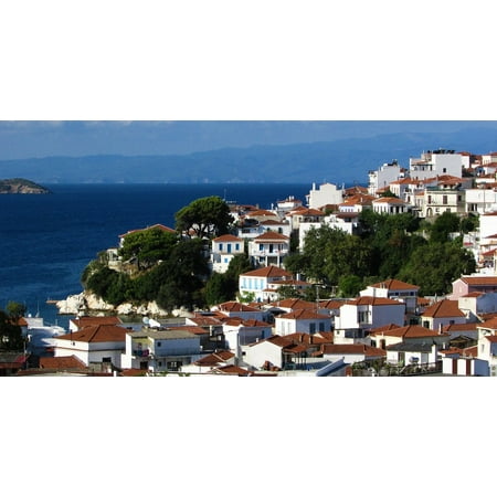 Canvas Print Sporades Aegean Skiathos Town Greece Chora Island Stretched Canvas 10 x (10 Best Greek Islands)