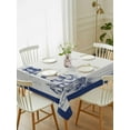 thumbnail image 4 of Lighthouse Tablecloth Rectangle Table Cloth 60x84 , Waterproof Tablecloth Outdoor Table Cloth, Ocean Seagull Vintage Navy Blue Coastal Boat Washable Table Cover for Kitchen Dining Party, 4 of 8