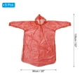 thumbnail image 2 of Uxcell Rain Ponchos, 5 Pack Unisex Disposable Rain Jacket with Hood for Water Protection, Red, 2 of 6