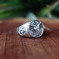 thumbnail image 3 of Occult Goat Skull Ring, 925 Sterling Silver, Horned Skull Ring, Handmade Ring, Statement Ring, Oxidized Ring, Goat Head Ring, Men's Ring****, 3 of 7