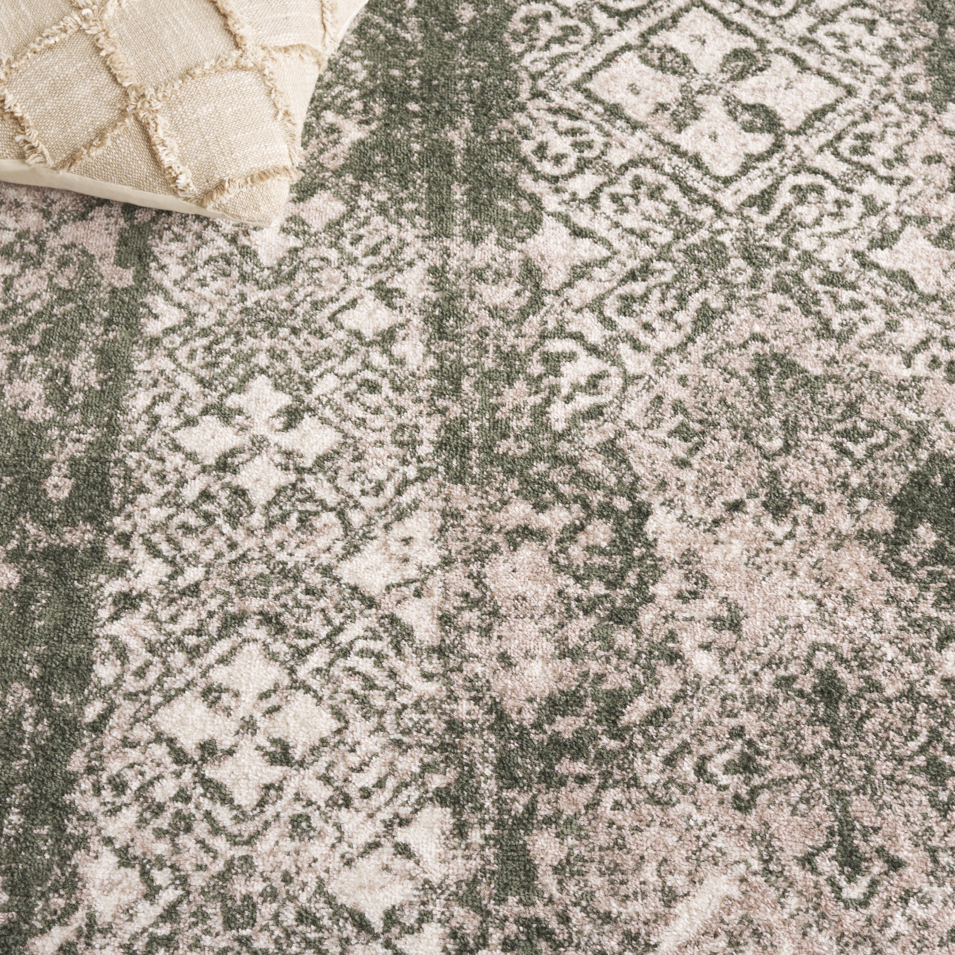 SAFAVIEH Adirondack Montague Geometric Area Rug, Dark Green/Ivory, 5'1" x 7'6"