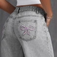 thumbnail image 4 of NOLDARES Girls Jeans Pants Wide Leg/Skinny Denim Pant Ripped High Waist Elastic Band Casual with Pockets Kids(Grey,10-11 Years), 4 of 8