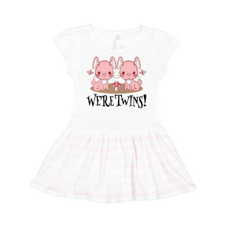 

Inktastic Twin Girls Woodland Rabbits Gift Toddler Girl Dress