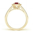 thumbnail image 2 of ANGARA Natural Round Ruby Split Shank Ring with Diamond Halo in 14K Yellow Gold for Women (Size-5mm) | July Birthstone, Birthday, Anniversary, Jewelry Gift for Women | Natural Ruby Ring, 2 of 8