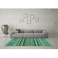 thumbnail image 3 of Ahgly Company Indoor Rectangle Abstract Turquoise Blue Modern Area Rugs, 8' x 10', 3 of 4