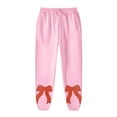 thumbnail image 3 of Fiaer Sweatpants Women Bow Decor Plus Size Pants Loose Fit Casual Baggy Trendy Pocket Trousers Christmas Gift for Women Pink XL, 3 of 3