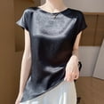 thumbnail image 2 of Bovxnpu Summer Short Sleeve T Shirts Pullover Top V Neck Satin Lace Elegant Spring Summer Tops (Women's or Women's Plus), 2 of 4