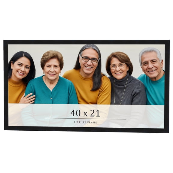 40x21 Frame Black Real Wood Picture Frame Width 0.75 inches | Interior Frame Depth 0.5 inches |