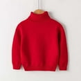 thumbnail image 2 of AHTJRT Turtleneck Sweaters for Kids Girls Boys Stretchable Ribbed Knitted Pullover Cozy Cotton Soft Long Sleeve Basic Sweater Red 6-7 Years, 2 of 10