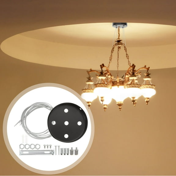PBPBOX 1 Set Ceiling Light Canopy Durable Plastic Metal Round For Lighting Fixtures