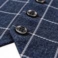 thumbnail image 6 of Beauty-Emily Men's Plaid Suit Set, 3 Pcs Single Breasted Peak Lapel Blazer Vest & Pants, Slim Fit Formal Wear for Wedding, Prom & Party, 6 of 12