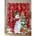 thumbnail image 4 of Red Christmas Shower Curtain Set, Waterproof Shower Curtains for Bathroom, Snowman Xmas Tree Ball Gifts Winter Washable Fabric Cloth Bath Curtain for Bathtub Decoration with Hooks 72x78 Inches, 4 of 6