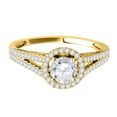 thumbnail image 2 of Aonejewelry 1/2 Carat Halo Diamond Engagement Ring 14K Solid Yellow Gold, 2 of 4