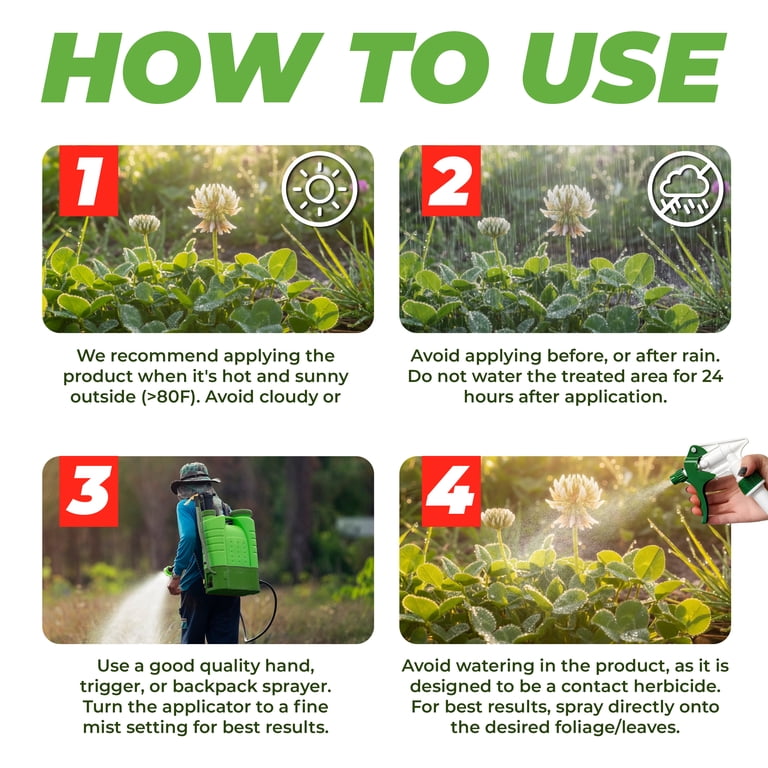 Eco Garden PRO - Organic Vinegar Weed Killer | Kid Safe Pet Safe | Clover Killer For Lawns | Moss Killer | Green Grass & Poison Ivy Killer | Spray
