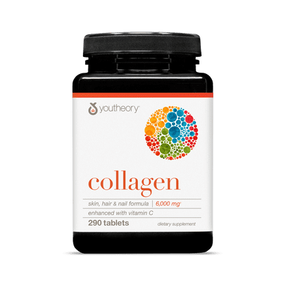Youtheory | Colageno con vitamina C, Avanzada formula hidrolizada, 290 tabletas. Suplemento alimenticio.