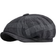 thumbnail image 3 of CoCopeaunts Newsboy Caps for Men Fashion Plaid Octagonal Hat with Elastic Flat Cap Women British Style Berets Vintage Painter Hat, 3 of 8