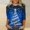 Blue, variant on Jacenvly Blouses for Women Round Neck 3/4 Sleeve Christmas Tree Printing New Style Shirts for Women Blue Xxxl Skin-Friendly Festival Womens Shirts Long Sleeve
