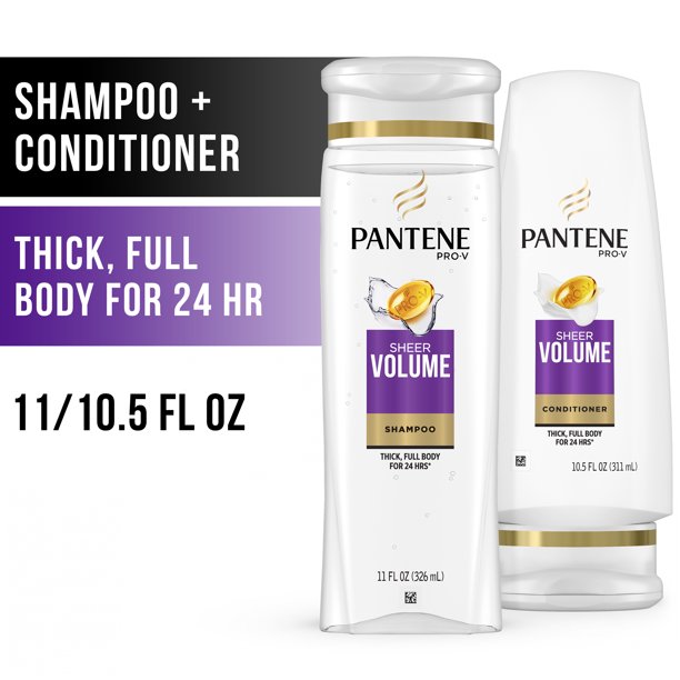 Pantene Shampoo Conditioner Pack, Sheer Volume, 10.511 oz Walmart