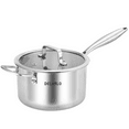 thumbnail image 1 of DELARLO Cacerola de Acero Inoxidable de 3.5 Qt con Tapa, Compatible con Inducción, Apta para Lavavajillas y Horno, 1 of 6
