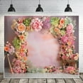 thumbnail image 5 of Vintage Flower Photography Backdrop Floral Arch Door Wedding Bridal Shower Photography Backdrop Abstract Frame Flowers Wedding Ceremony Baby Shower Birthday Party Background Decoration Banner, 5 of 6