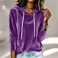 thumbnail image 2 of yillto Womens Sweatshirt Velvet Hoodies Long Sleeve Pullover Fashion Fall Winter Christmas Sweatshirts, 2 of 7