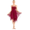 thumbnail image 1 of Xnihocha Robe de Danse Contemporaine Moderne pour Femmes Sans Manches en Chiffon Fluide Tenue de Ballet Jupe Vin_rouge S, 1 of 7