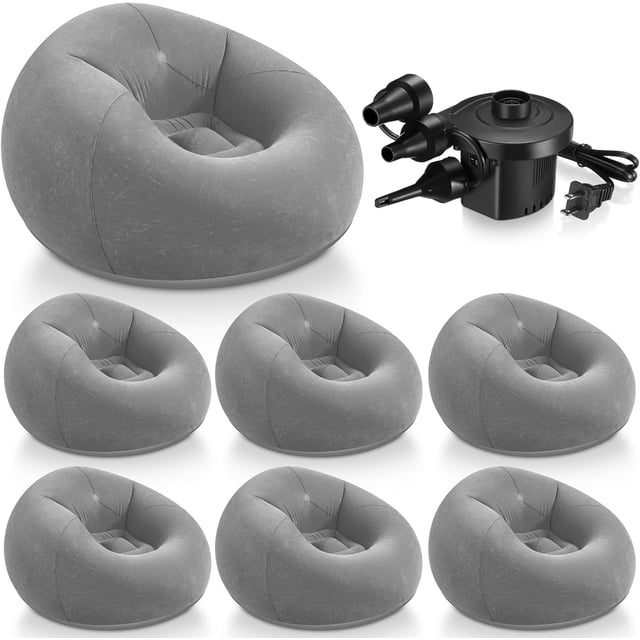 Silla inflable para adultos con bomba de aire eléctrica, sofá inflable, sofá inflable portátil, sofá perezoso para películas al aire libre, campamento nocturno,1