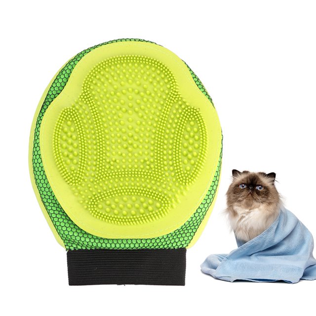 Cepillo masajeador para baño de perros y gatos con gancho y bucle para un cuidado suave Guante de ducha de silicona para mascotas