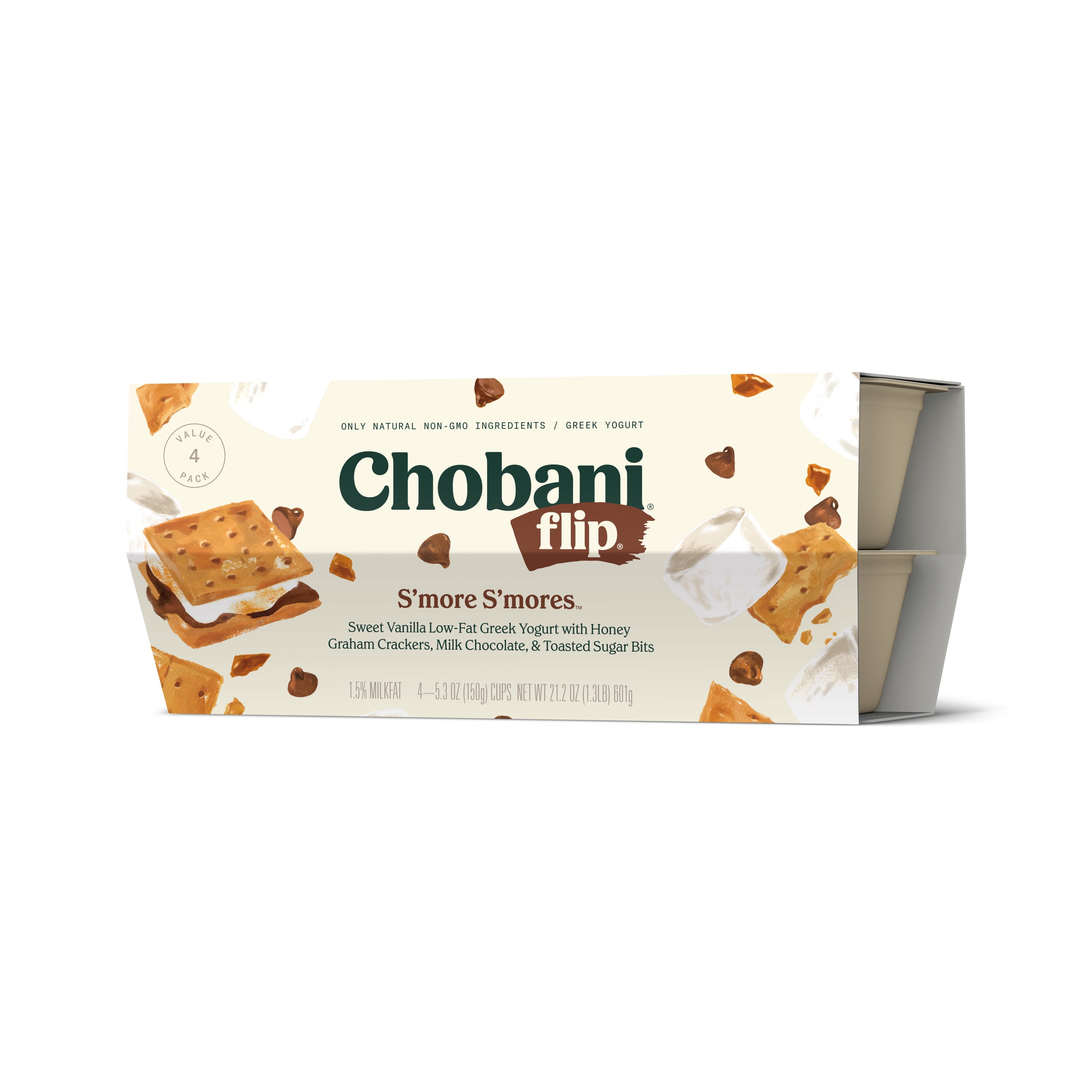 Chobani Flip Lowfat Greek Yogurt, S'more S'mores 5.3oz, 4 pack
