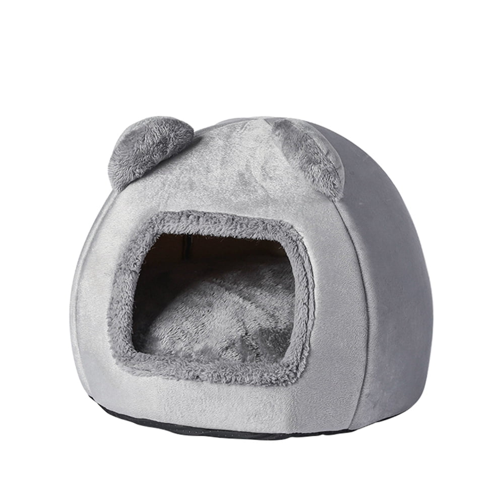 Cat Bed Sleep House Warm Cave Dog Kennel & Removable Cushion Pad Soft