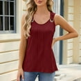 thumbnail image 5 of Ersazi Fitted Shirts for Women V-Neck Comfortable Breathable Sleeveless Metal Ring Shirt Tops Wine, 5 of 8