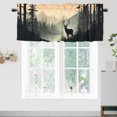 thumbnail image 2 of Cortinas con cenefa de cabina con diseño de bosque, pinos y ciervos, cortinas cortas para cocina, ventanas, baño, dormitorio, 54 x 18 pulgadas (2 unidades), 2 of 5