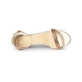 thumbnail image 4 of BLISSFUL STEP Women's Solid Color Open Toe Rhines Ankle Strap Stiletto Sandals Rose Gold 10, 4 of 8