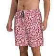 thumbnail image 2 of Kdxio Red Flowers Pattern Mens Casual Shorts - Drawstring Summer Beach Sports Shorts for Men, 2 of 9