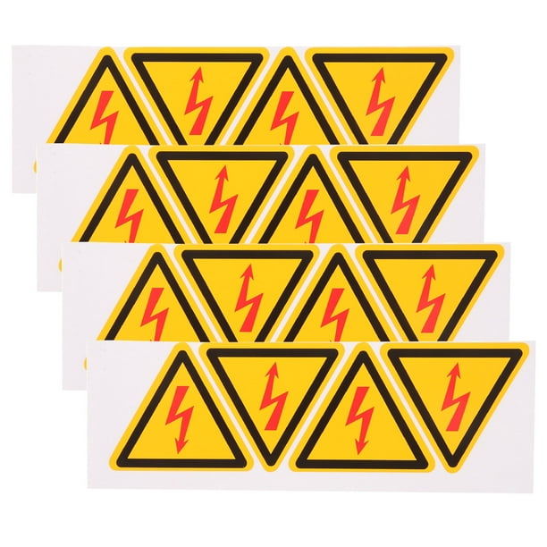 BRIGHTFUFU 4 Uds. Pegatinas adhesivas con símbolo de peligro, pegatinas de peligro eléctrico, señales de seguridad de advertencia